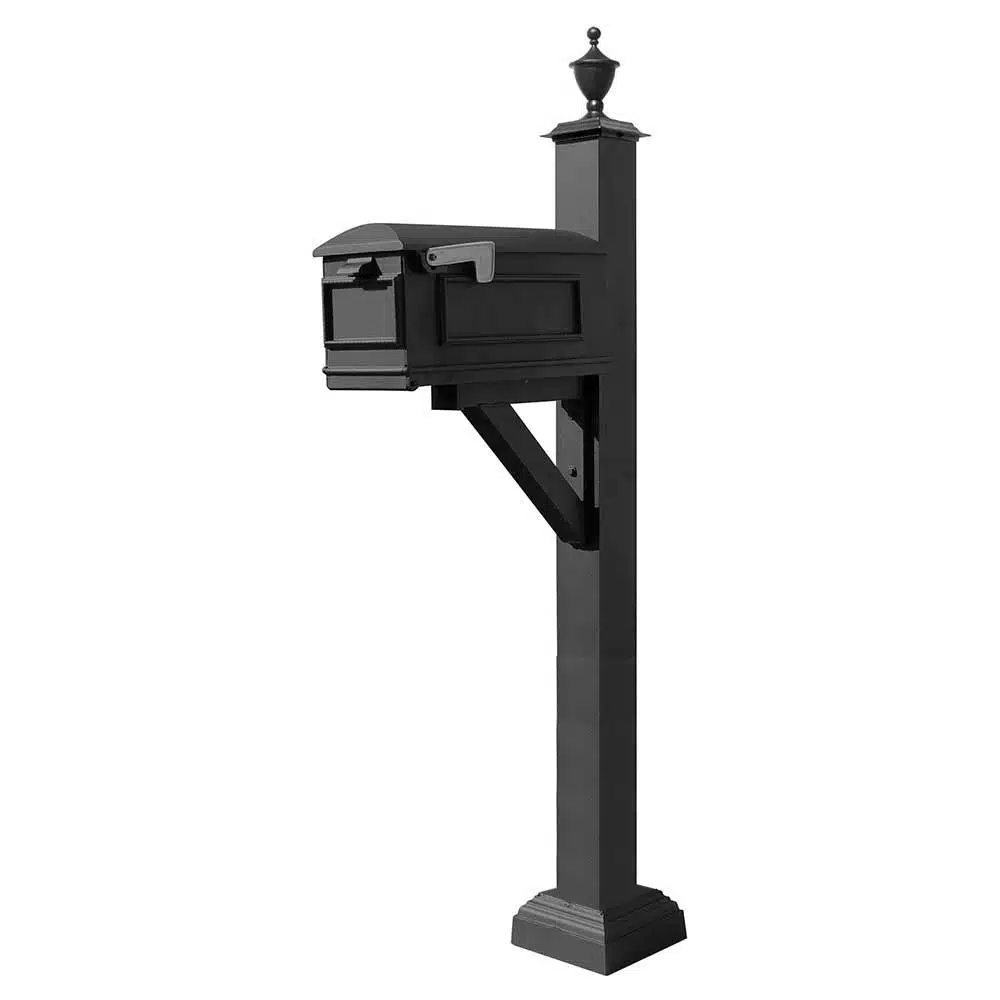 Westhaven System with Lewiston Mailbox, Square Collar & Urn Finial Product Image