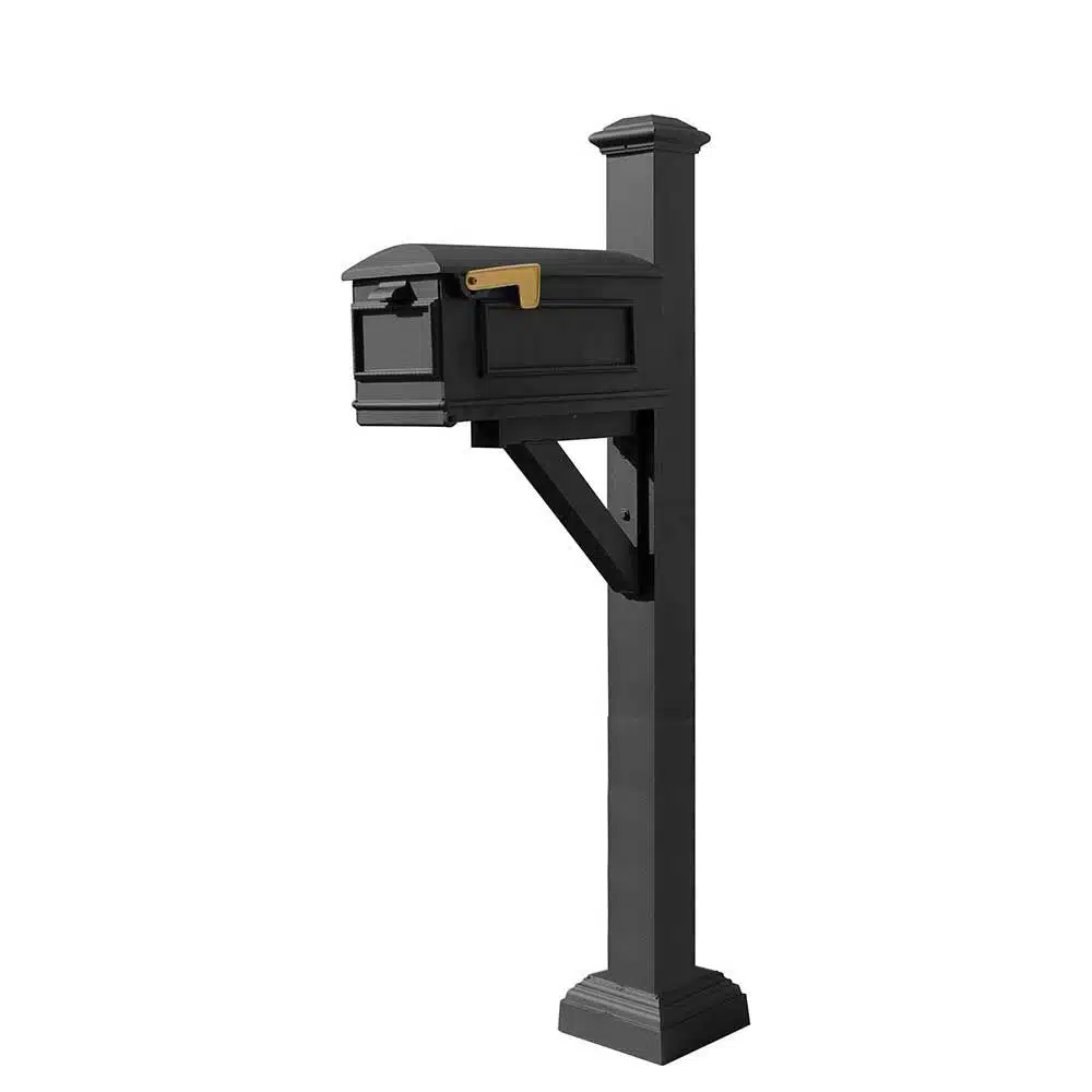 Westhaven System with Lewiston Mailbox, Square Collar & Pyramid Finial Product Image